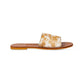 S-9658 Kemma Hide Sandal White and Tan