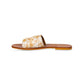 S-9658 Kemma Hide Sandal White and Tan