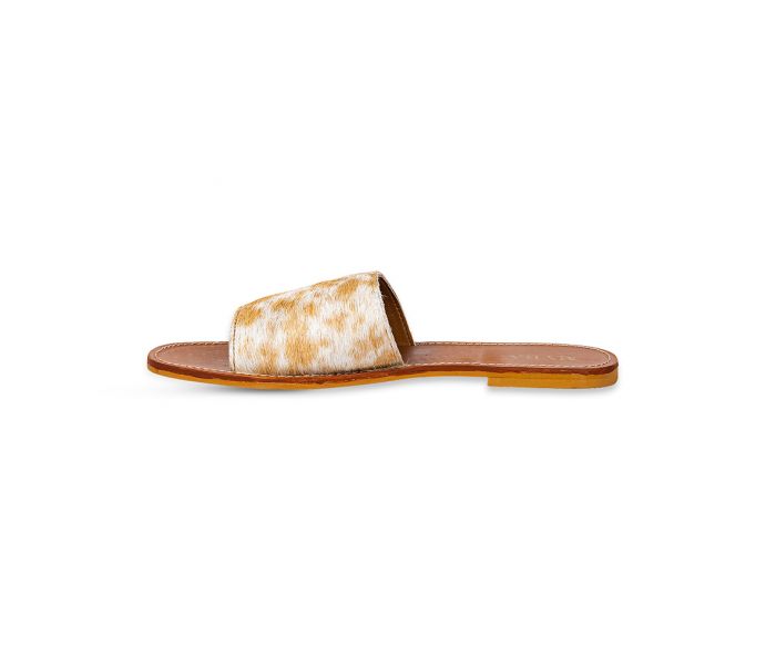 S-9658 Kemma Hide Sandal White and Tan