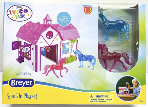 TBS59220 Breyer Stablemate Unicorn Magic Sparkle Playset Barn