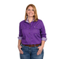 WWLS2374 Just Country Women's Abbey Workshirt Purple And Check