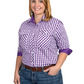WWLS2399 Just Country Women's Abbey Workshirt Purple Check