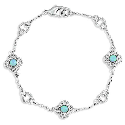 BC5118 Montana Silversmiths Chasing opals Bracelet