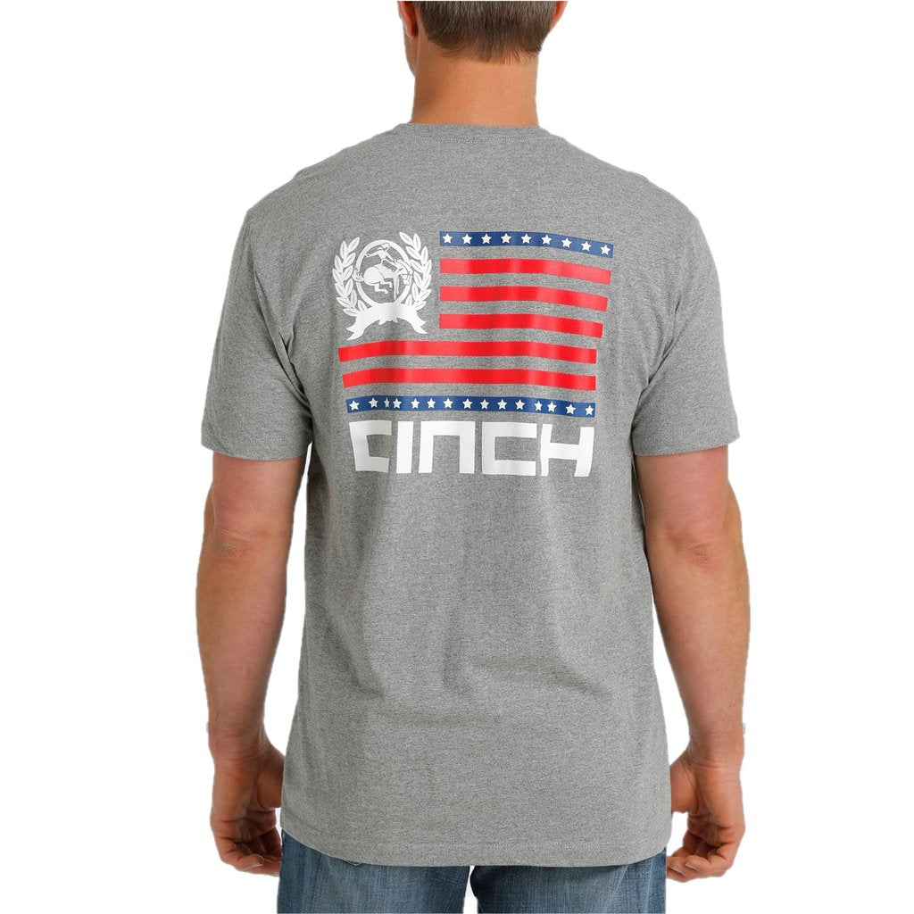 MTT1690502HGY Cinch Men's Logo Tee Heather Grey