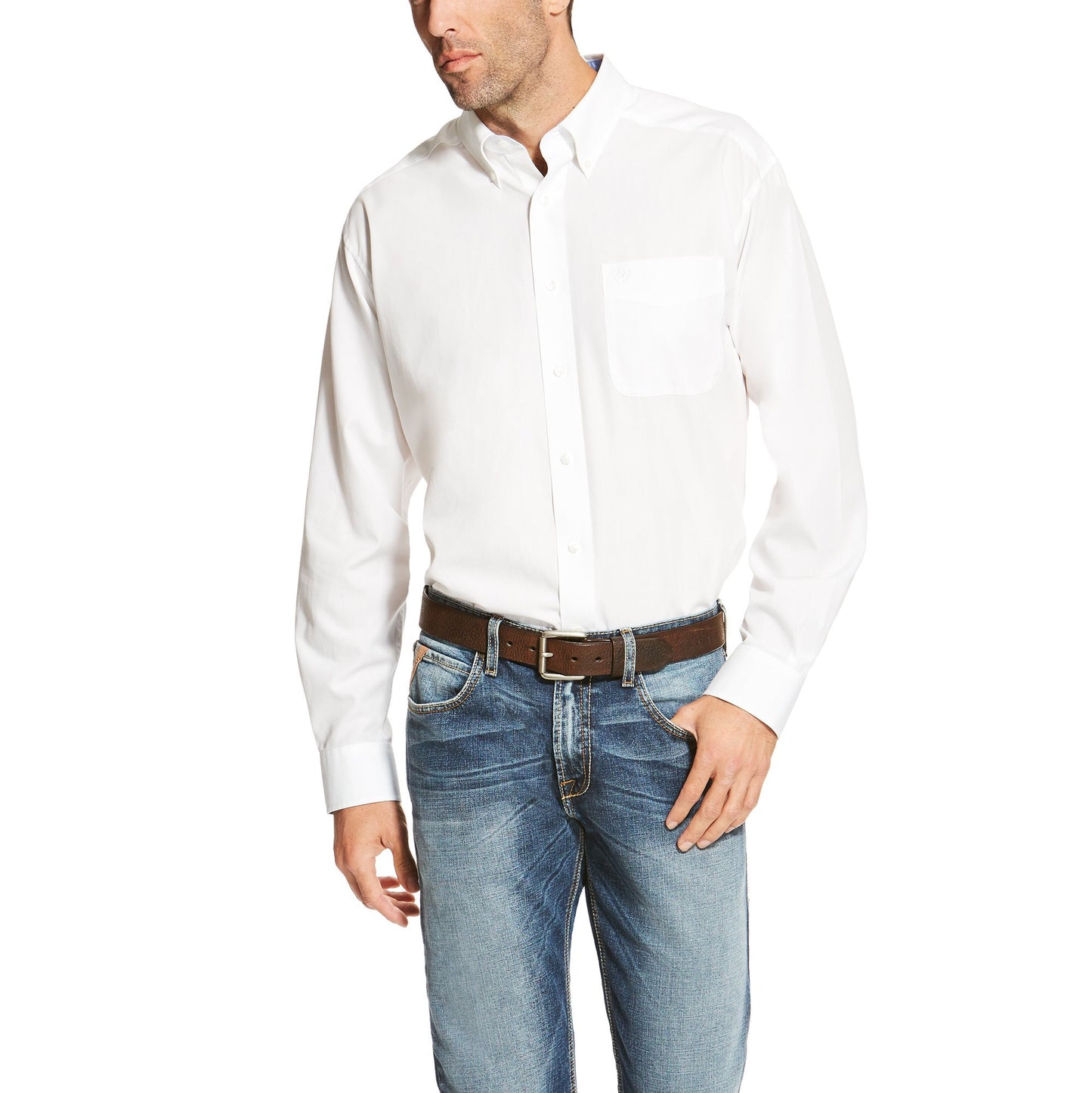 10020331 Ariat Men's Solid Shirt White