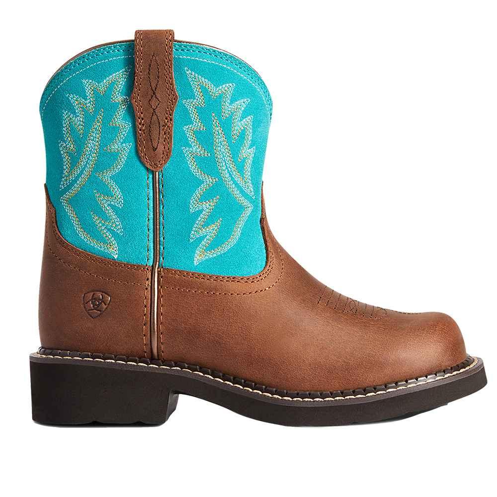 10038376 Ariat Kids Fatbaby Heritage Distressed Brown/Turquoise