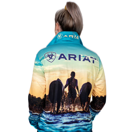 1004CLSP Ariat Wmns Fishing Shirt Western Horses