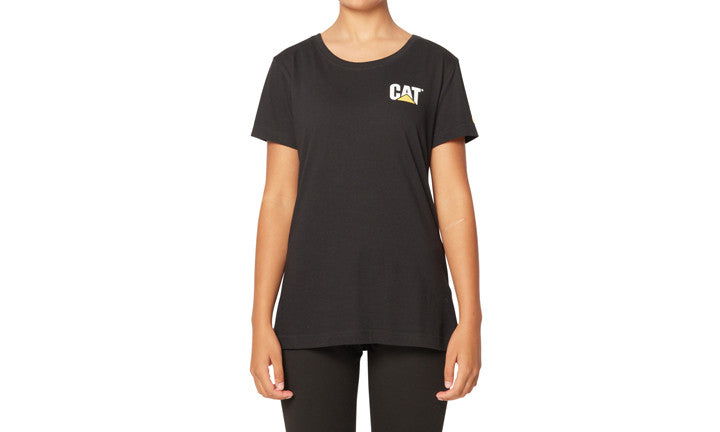 1010009 CAT Women's Trademark Tee Black