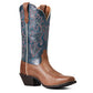 10040446 Ariat Women's Round Up Square Toe Storming Brown/Singing the Blues