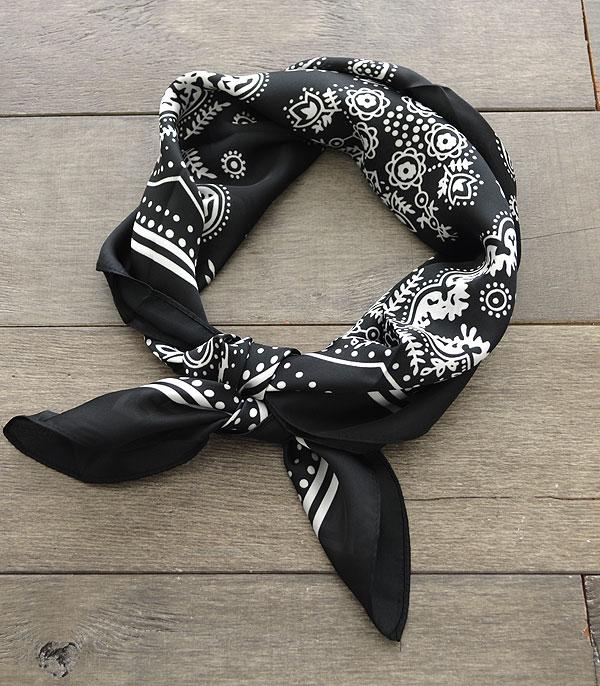 SCARF7538BK Paisley Scarf Black