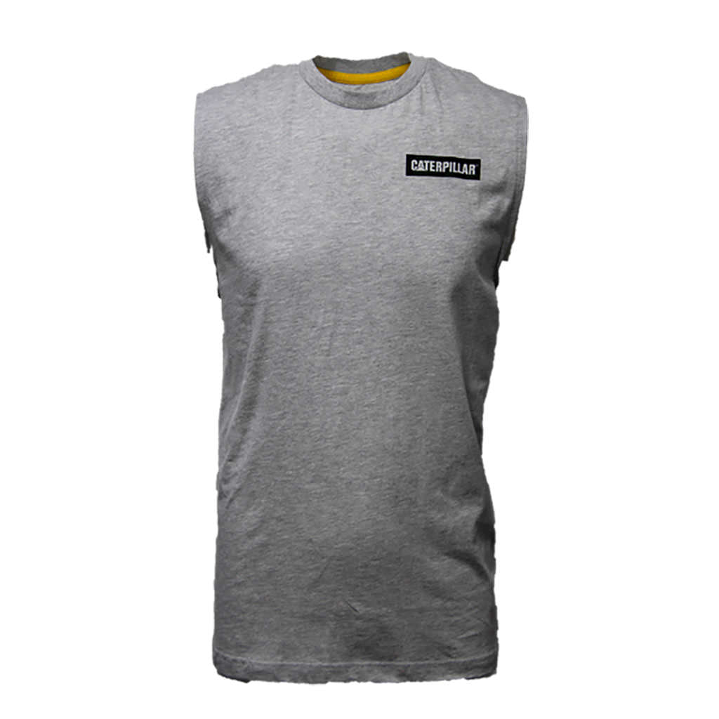 510493-EU Cat Icon Block Muscle Tee Tank Grey