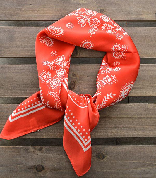 SCARF7538RD Paisley Scarf Red