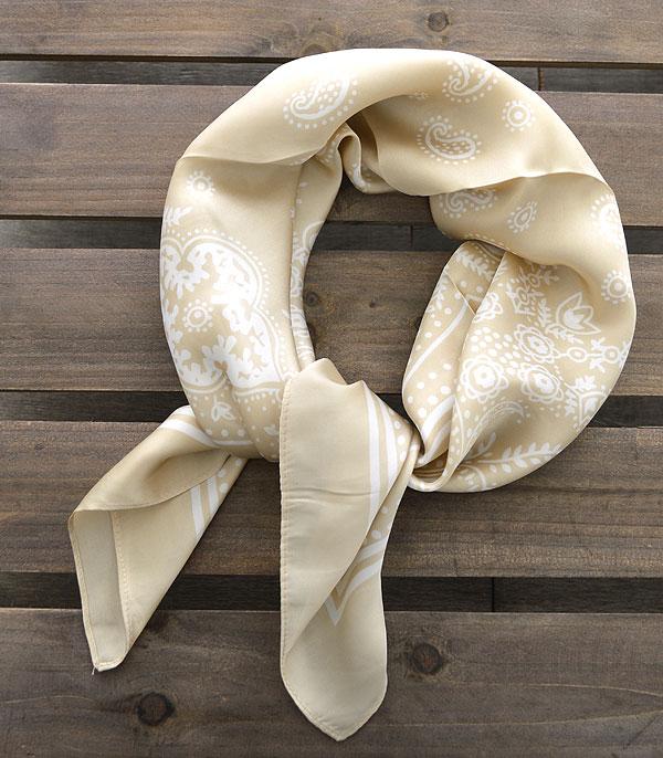 SCARF7538BG Paisley Scarf Beige