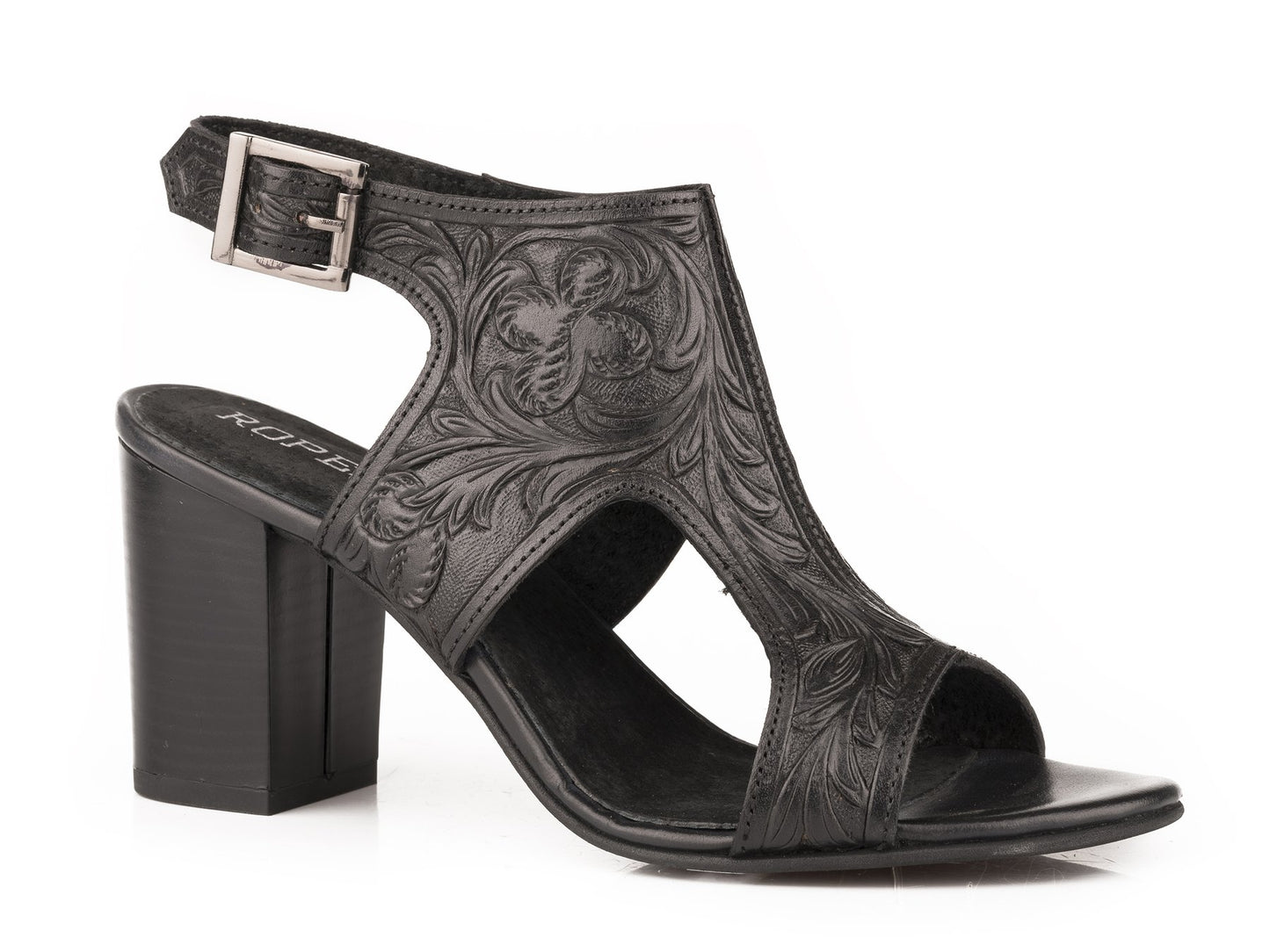 09-021-0946-2727 BL Roper Women's Mika II Tooled Leather Black