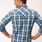 03-001-0062-0331BU Roper Men's West Made Collection Check Shirt L/S Blue