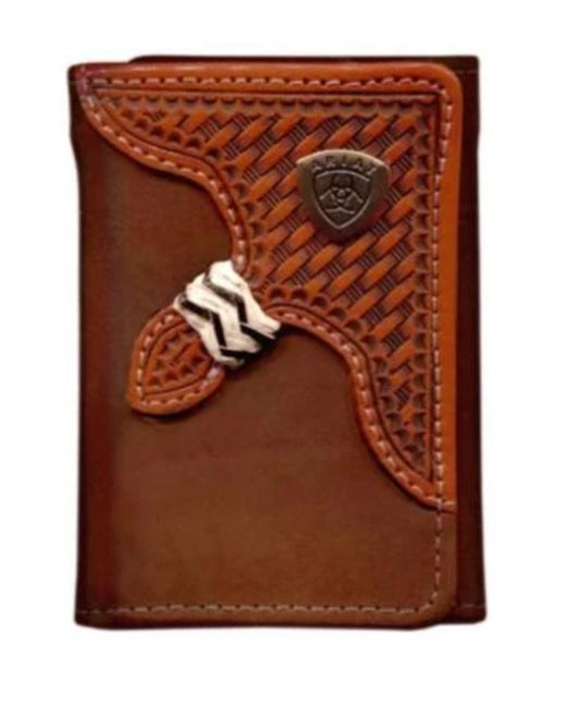 WLT3111A Ariat Tri Fold Wallet Brown