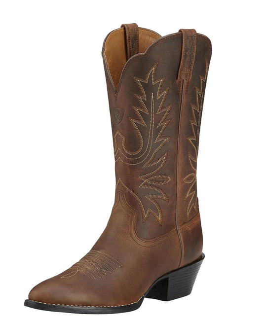 10001021 Ariat Womens Heritage Western R Toe Distressed Brown