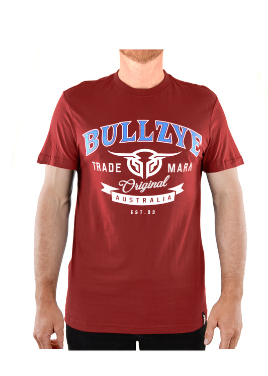 B1S1503074 Bullzye Men's Divide Tee Red