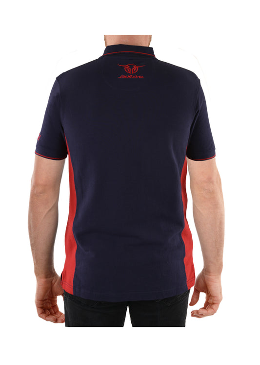 B1S1520081 Bullzye Men's Splice Polo Navy/Red