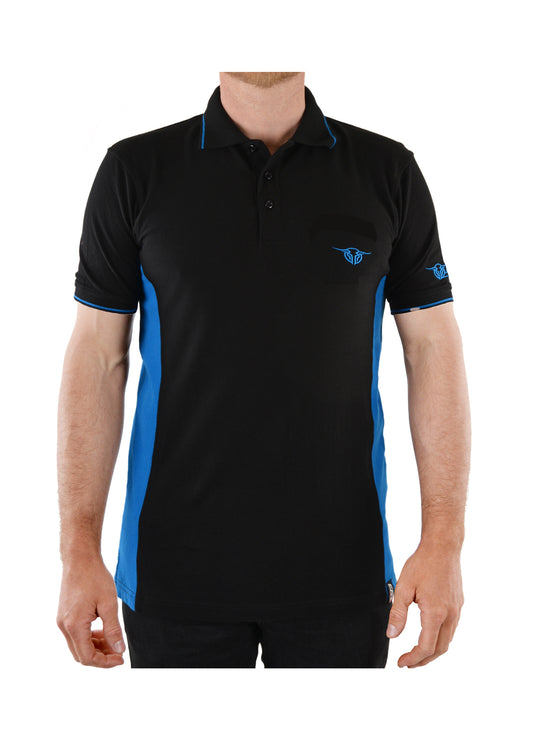 B1S1500082 Bullzye Men's Culture Stripe Polo Black