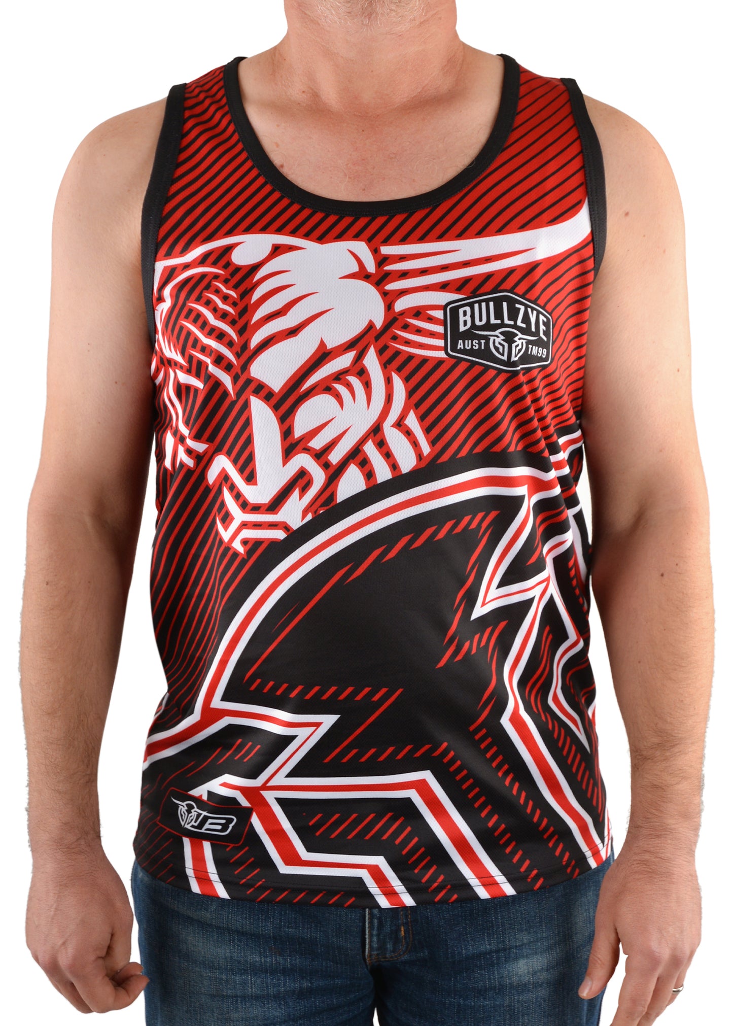 B1S1569141 Bullzye Men's Charging Bull Singlet