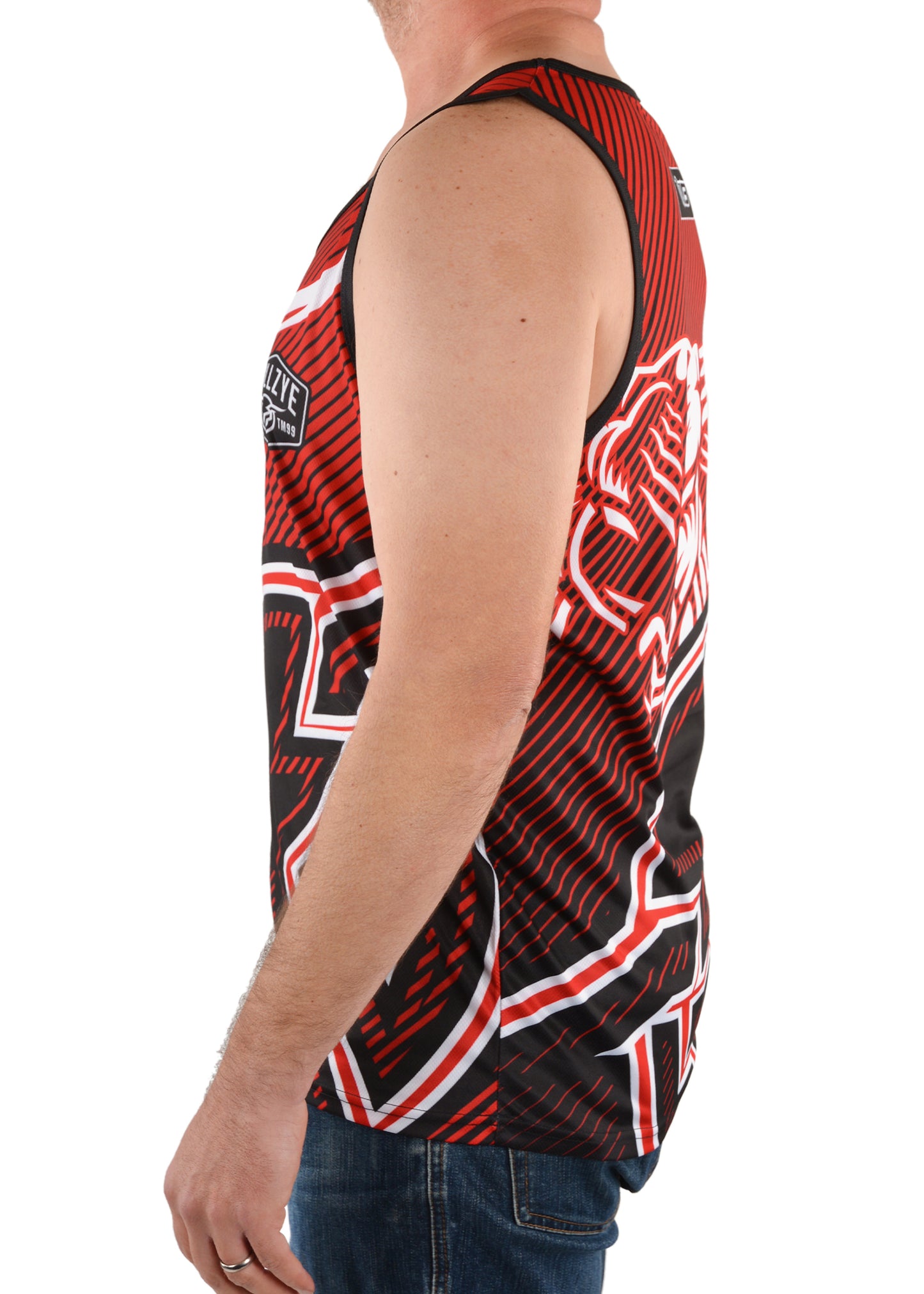 B1S1569141 Bullzye Men's Charging Bull Singlet