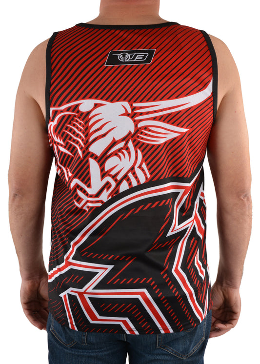 B1S1569141 Bullzye Men's Charging Bull Singlet