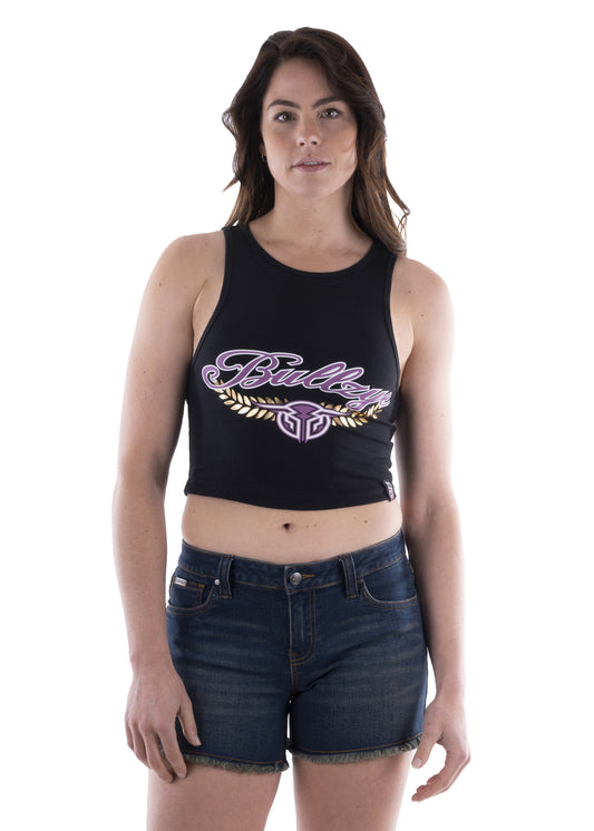 V2S2508218 Bullzye Women's Royal Crop Tank