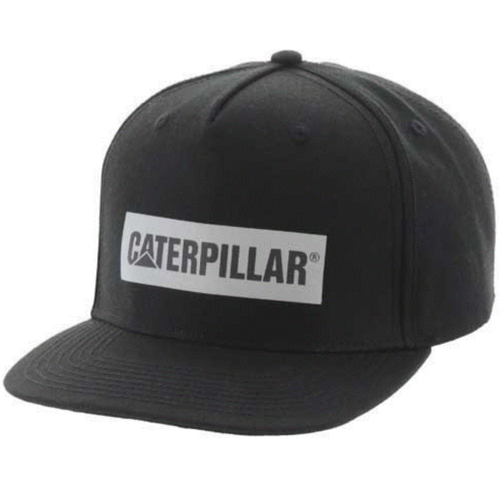 1120176EU Cat Icon Flat Bill Cap Black