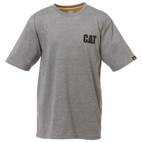 W05324 CAT Trademark Tee Heather Grey