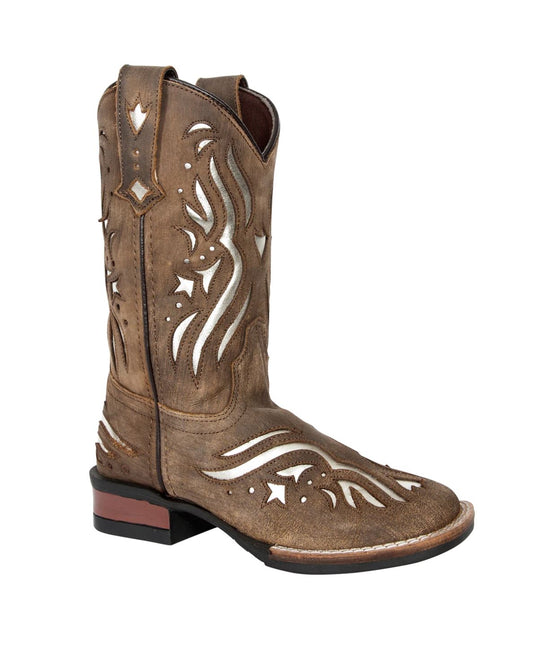 09-018-0912-2769BR Roper Kids Shiloh Leather Brown/ Silver