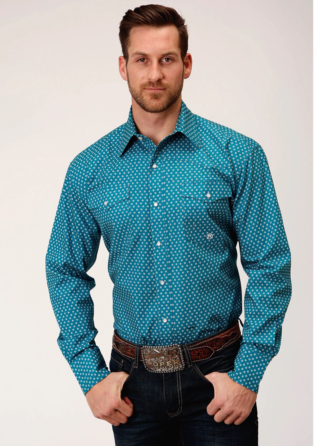 03-001-0225-0168 Roper Men's Amarillo Collection LS Shirt