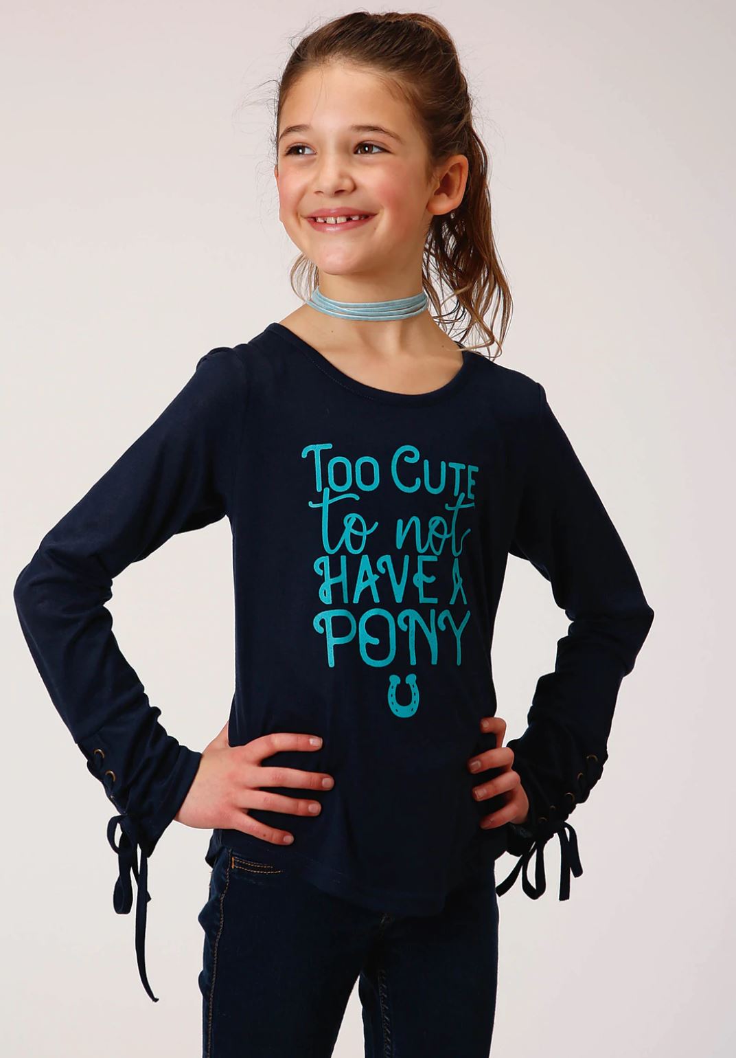 03-009-0514-0177BU Roper Girls Pony LS Tee