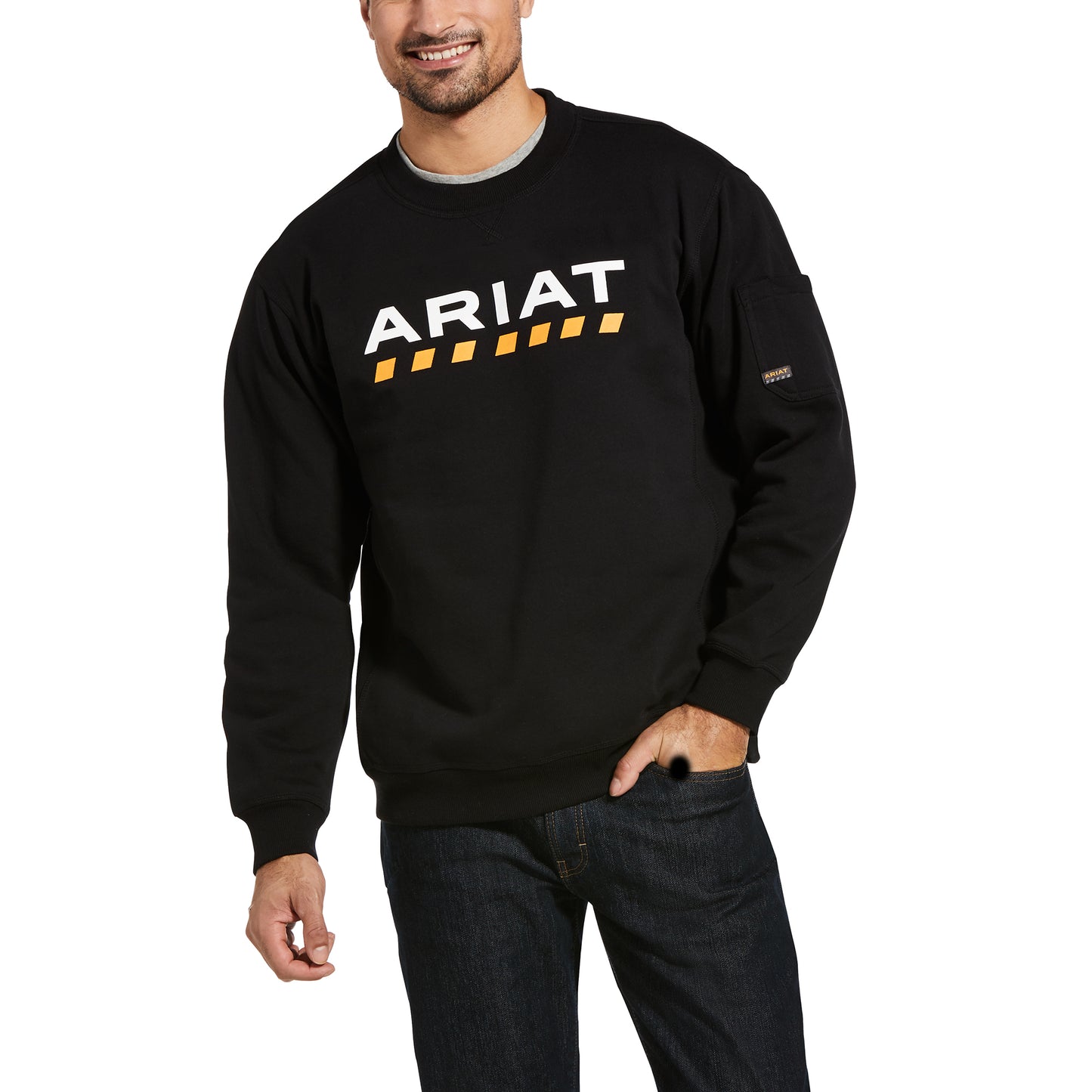 10033208 Ariat Men's Rebar Workman Logo Sweatshirt Black
