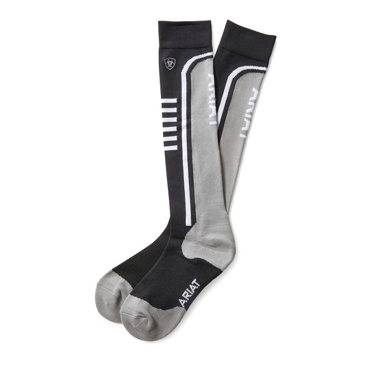 10033428 Ariat Unisex Performance Socks Black/Sleet