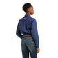 10038076 Ariat Boys BedellClassic LS Shirt Maritime Blue