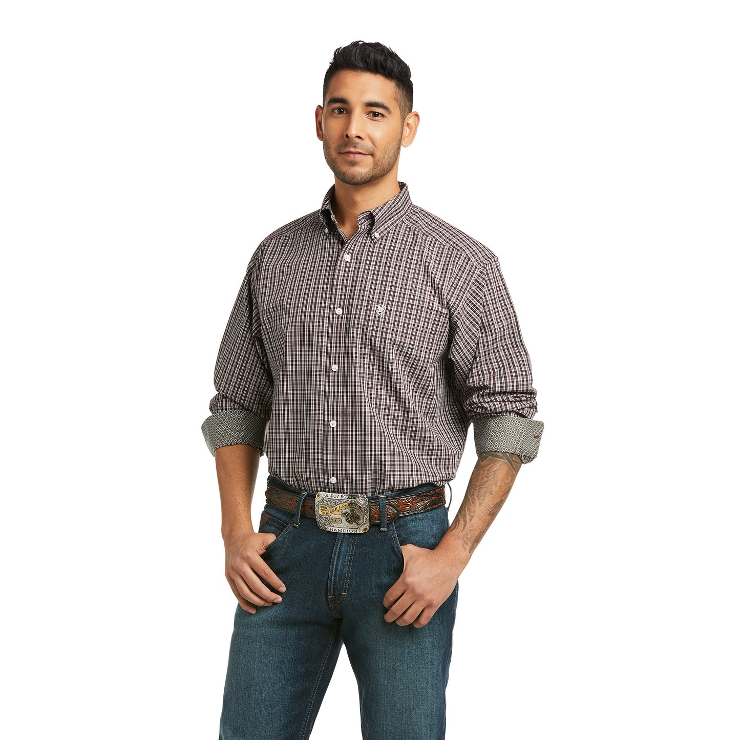 10036923 Ariat Men's Wrinkle Free Osmar Classic LS Shirt Royal Seal
