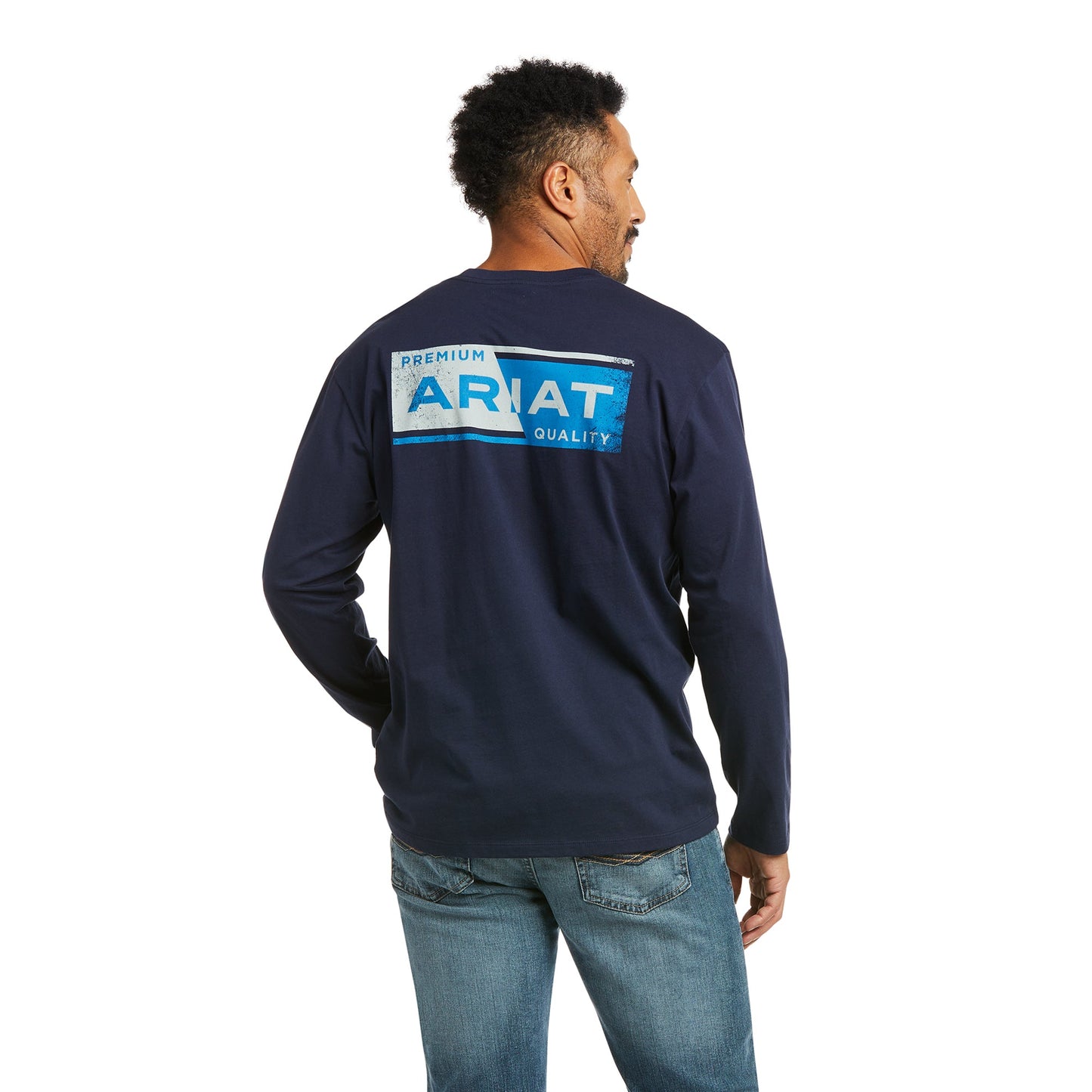 10037022 Ariat Men's Split Tee Navy