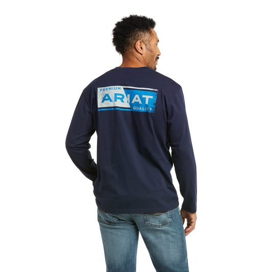10037022 Ariat Men's Split Tee Navy