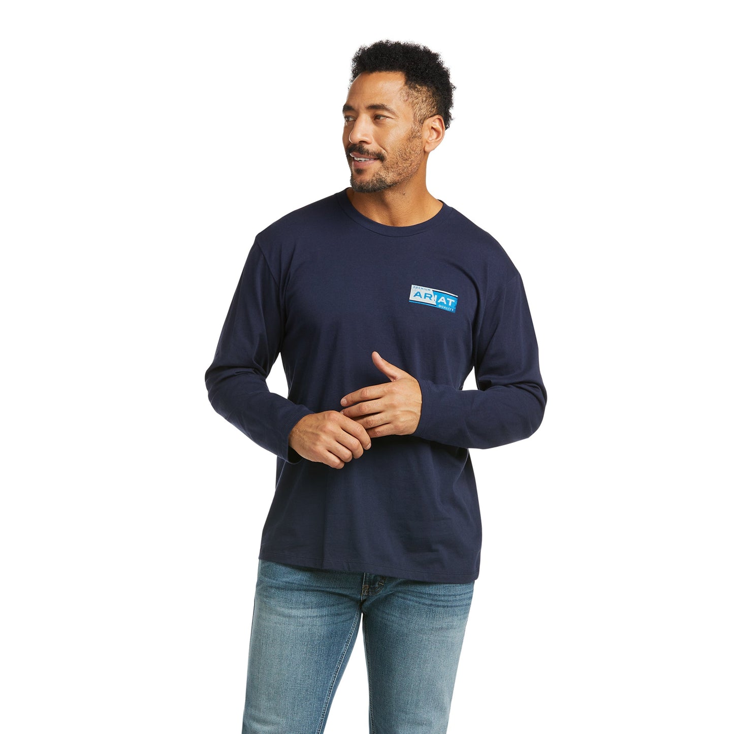 10037022 Ariat Men's Split Tee Navy