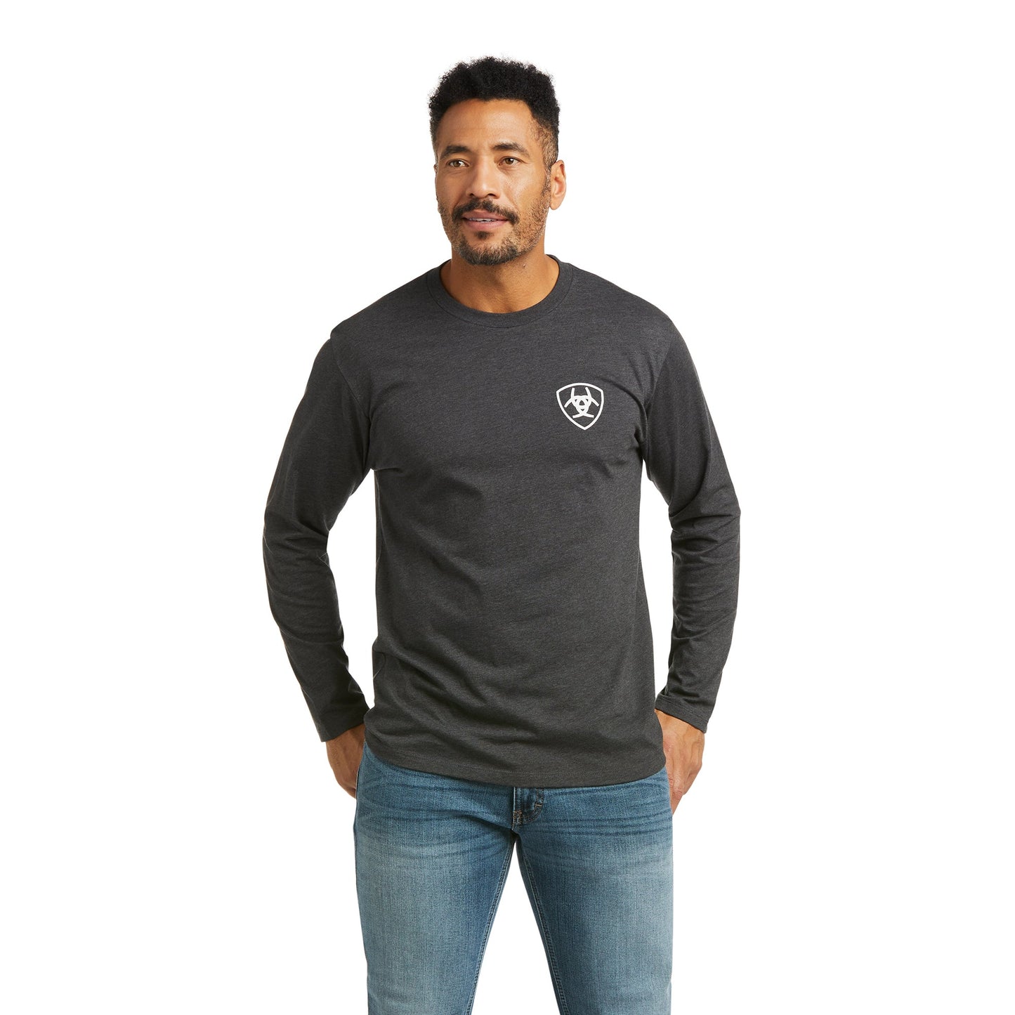 10037027 Ariat Men's Exposure Tee Charcoal