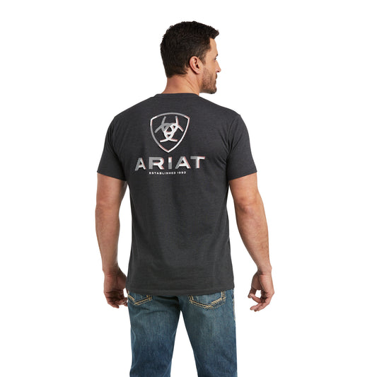 10038181 Ariat Men's Glitch Tee Charcoal Heather