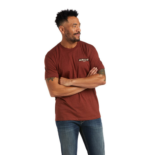 10038187 Ariat Men's Land Tee Rust Heather
