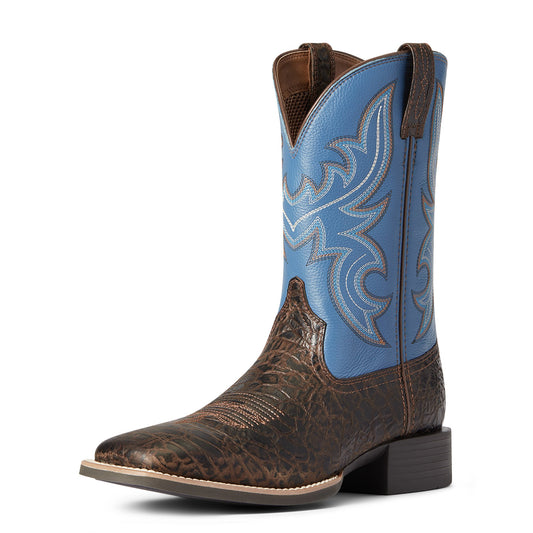 10038361 Ariat Men's Sport Cow Country Fencepost Brown/Clear Blue