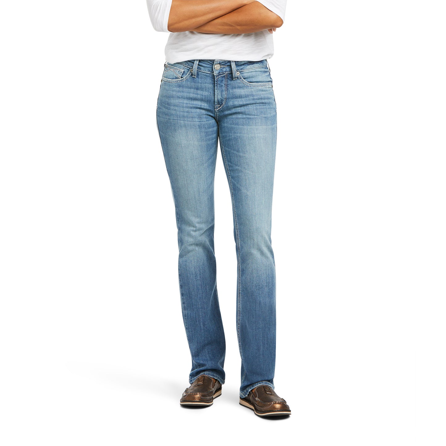 10037686 Ariat Women's REAL Perfect Rise Straight Leg Karen Alabama Long Leg