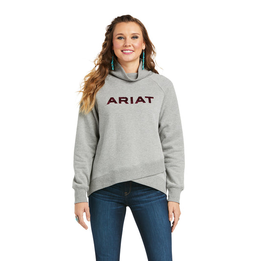 10037572 Ariat Women's Real Crossover Sweatshirt Heather Grey