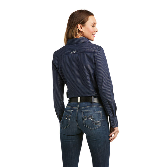 10037933 Ariat Women's Kirby Stretch Shirt Lurex Pinstripe