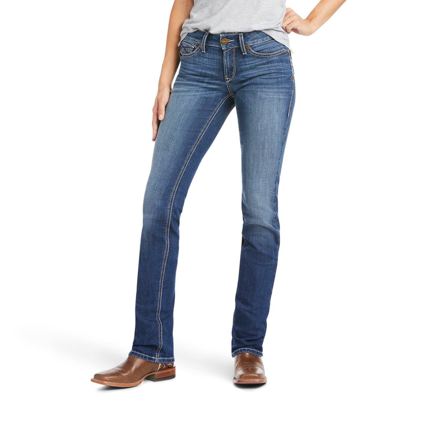 10037952 Ariat Women's REAL Perfect Rise Straight leg Catalina Austin Xtra Long Leg