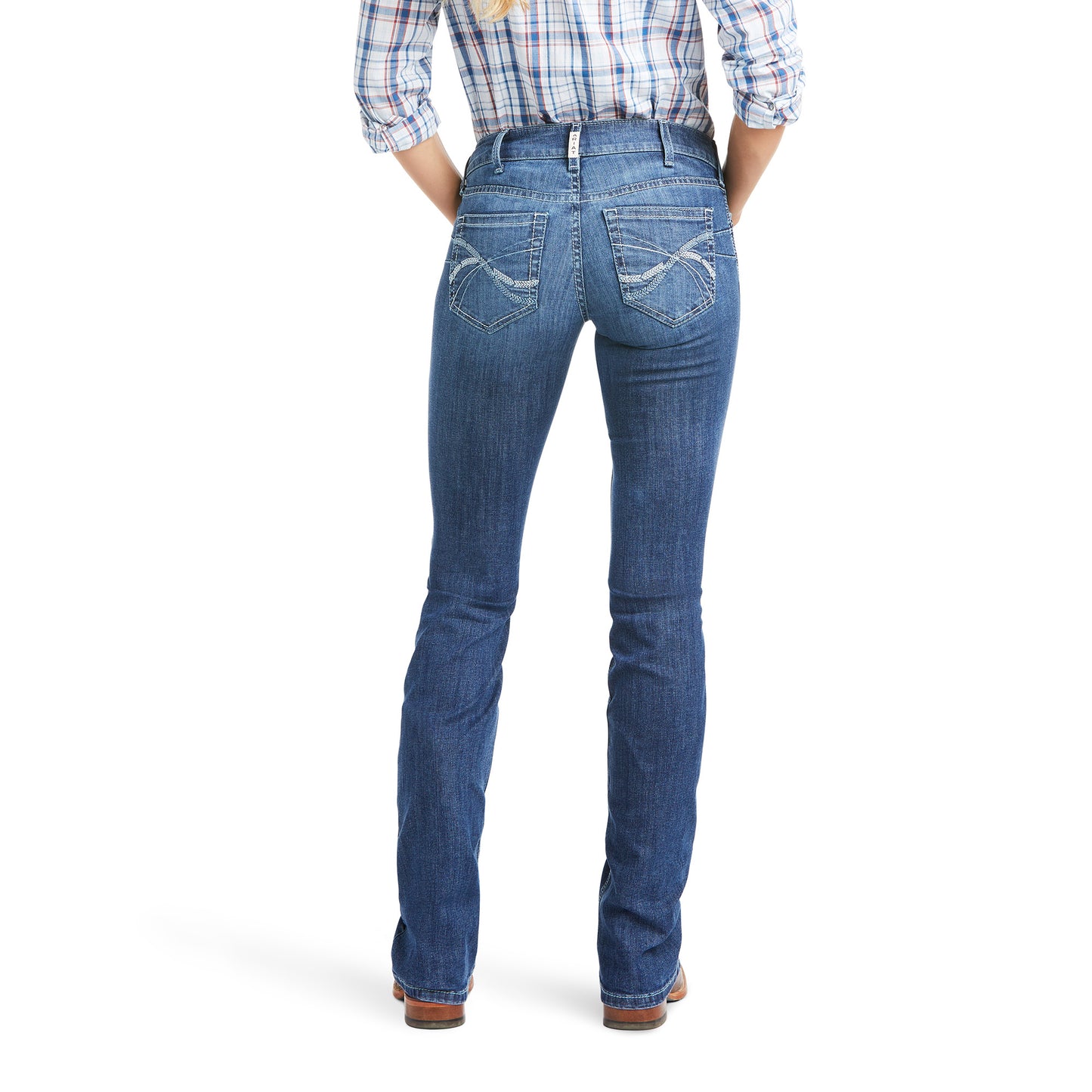 10037958 Ariat Women's REAL Mid Rise Boot Cut Kylee Irvine Regular leg