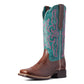 10038303 Ariat Women's Primera Stretch Fit Barrel Brown/Antique Teal
